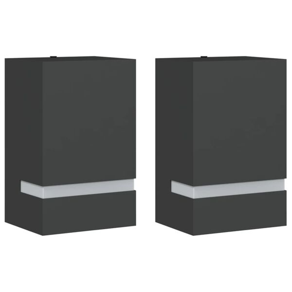 vidaXL Veggmontert utelamper 2 stk svart rustfritt st&aring;l