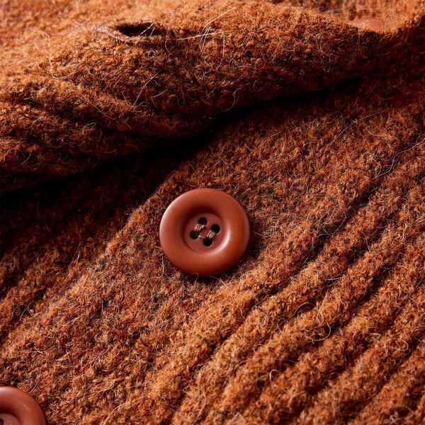 Cardigan for barn strikket konjakk 140