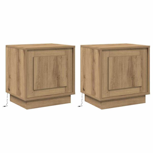 vidaXL Nattbordskap 2 pcs Artisan Eik 44 x 34,5 x 45 cm Konstruert tre