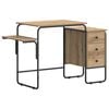 vidaXL Skrivebord med lagring Artisan eik 120 x 50 x 75 cm