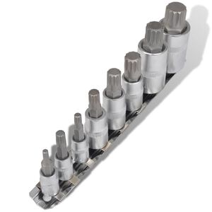 vidaXL Bitssett 12-kantet 8 stk