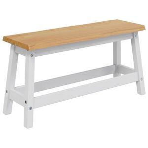 VidaXL Spisebenk EKAI Hvit 91,5 x 29 x 45,5 cm Heltre furu