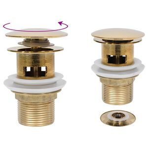 vidaXL Skyveavløp med overløpsfunksjon gull 6,4x6,4x9,1 cm