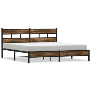 vidaXL Sengeramme i metall uten madrass r&oslash;kt eik 183x213 cm