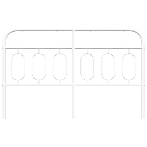vidaXL Sengegavl i metall hvit 140 cm