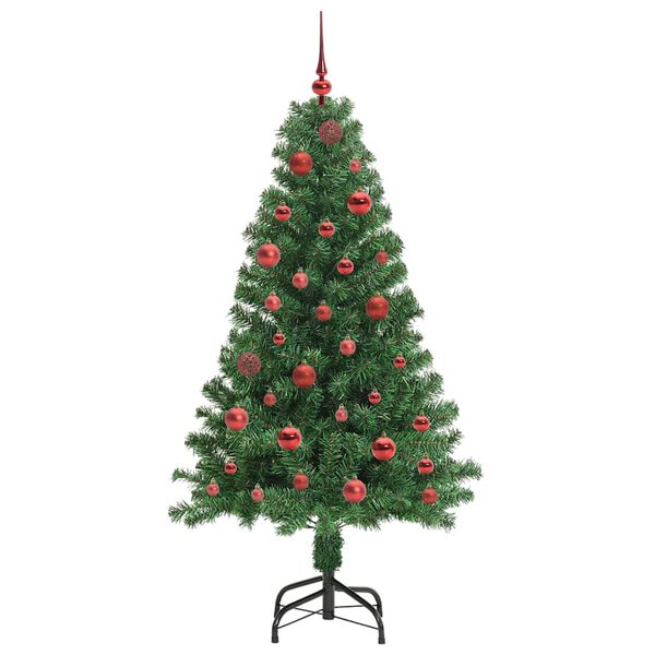 vidaXL Kunstig juletre med 150 LED gr&oslash;nn 150 cm PVC og St&aring;l og Plast