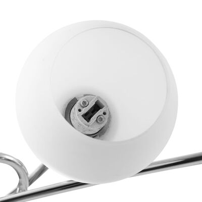 vidaXL Taklampe med hvite runde glasskjermer for 5 G9 lyspærer