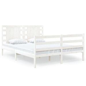 vidaXL Sengeramme uten madrass hvit 120x190 cm heltre furu