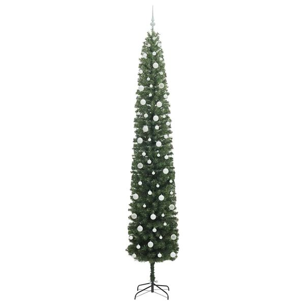 vidaXL Kunstig juletre med 300 LED gr&oslash;nn 270 cm PVC og st&aring;l og plast