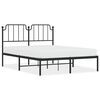 vidaXL Sengeramme i metall med hodegavl svart 140x190 cm