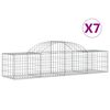 vidaXL Gabionkurver buede 7 stk 200x50x40/60 cm galvanisert jern