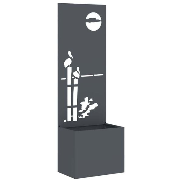 vidaXL Hageprivat skjerm Fretwork Antrasitt 50 x 140 cm Kaldvalsest&aring;l