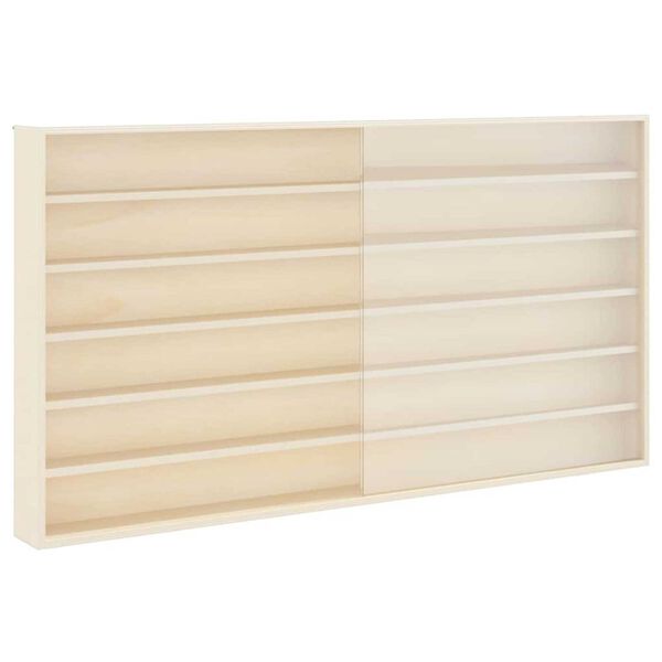 vidaXL Veggdokumentdisplay med d&oslash;r Beige 100 x 8,5 x 54 cm Kryssfin&eacute;r