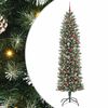 vidaXL Kunstig Slankt Jule Tre med 300 LED Gr&oslash;nn og hvit 240 cm