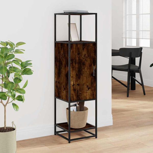 vidaXL Highboard r&oslash;kt eik 35,5x35x139 cm konstruert tre og metall