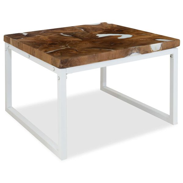 vidaXL Salongbord teak harpiks 60x60x40 cm