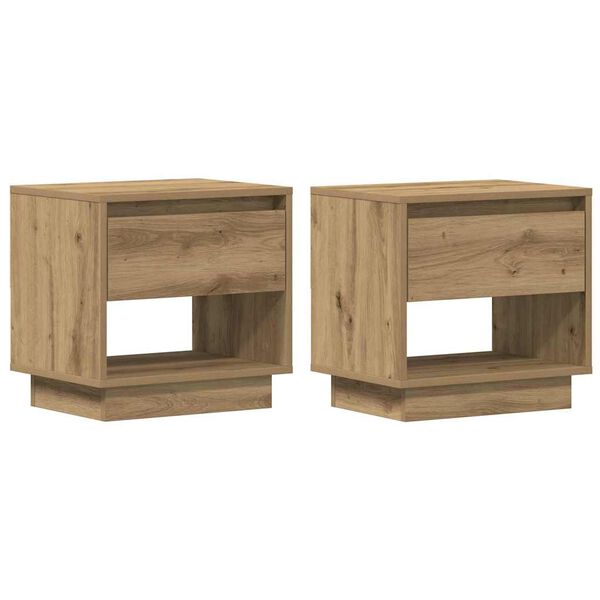 vidaXL Nattbord 2 pcs Artisan Eik 45 x 34 x 44 cm Konstruert tre