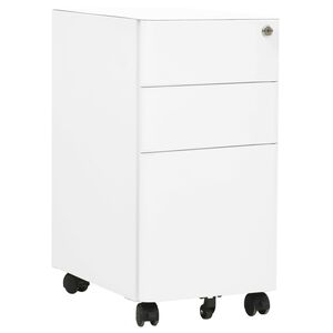 vidaXL Mobilt arkivskap hvit 30x45x59 cm st&aring;l