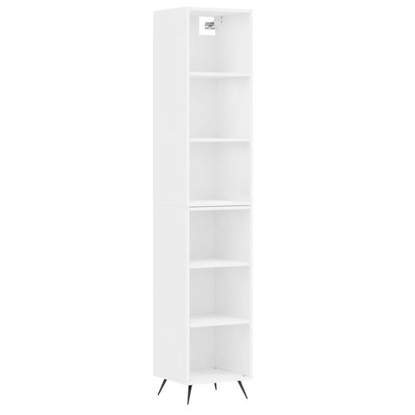 vidaXL Highboard hvit 34,5x32,5x180 cm konstruert tre