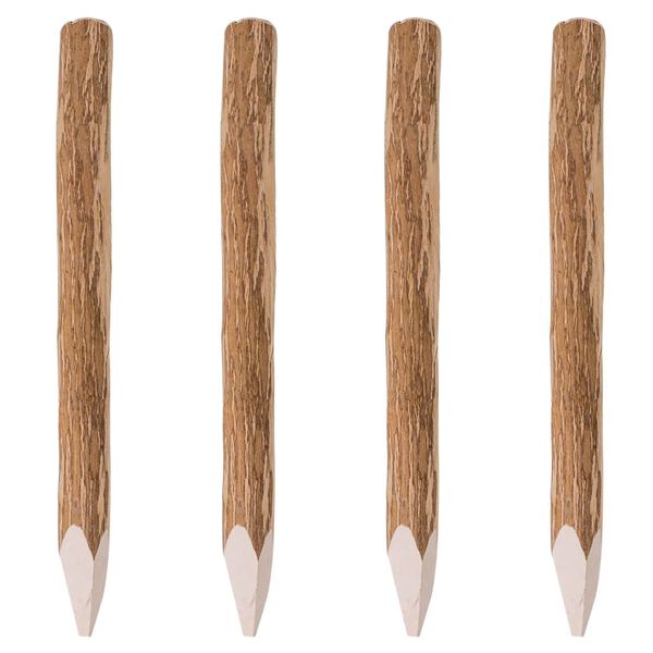 vidaXL Gjerdestolper spisse 4 stk hasseltre 90 cm