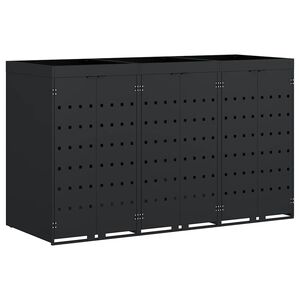 vidaXL Oppbevaring for 3 s&oslash;ppelb&oslash;tter Svart 204 x 77,5 x 121,5 cm