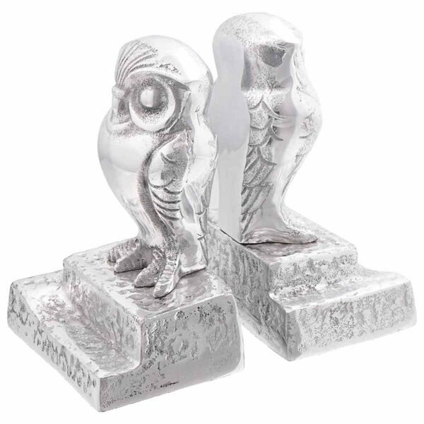 vidaXL Bokstøtter 2 pcs sølv 12 x 9 x 19 cm Aluminium