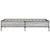 vidaXL Sengeramme gr&aring; sonoma 75x190 cm konstruert tre og metall