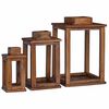 vidaXL Lanterne 3 stk. Naturlig 30 x 30 x 44 cm Mahogni Tre