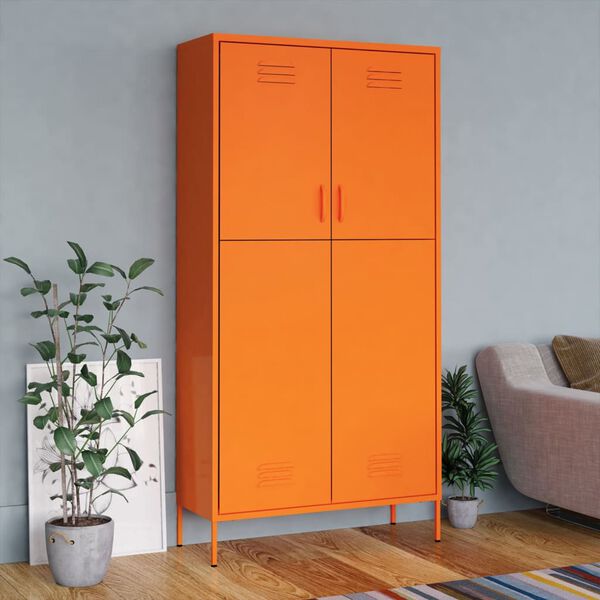 vidaXL Garderobe oransje 90x50x180 cm st&aring;l