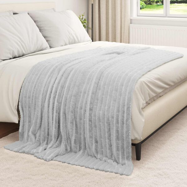 vidaXL Kastepledd 6 pcs Gr&aring; 200 x 150 cm Fleece
