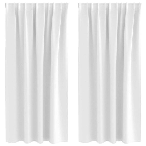 vidaXL M&oslash;rkleggende Gardiner med Ringer 2 pcs Klart hvit 175 x 140 cm