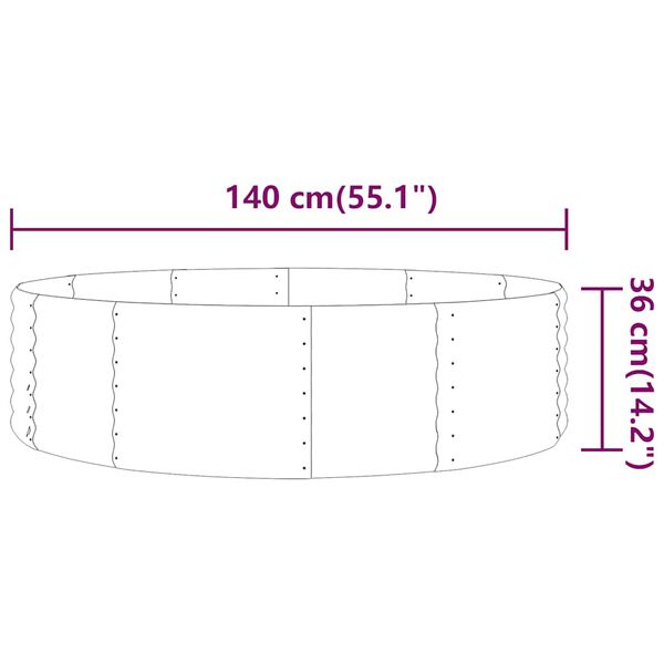 vidaXL H&oslash;ybed galvanisert st&aring;l 140x140x36 cm gr&oslash;nn