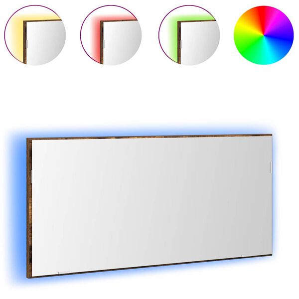 vidaXL Speil Veggmontert Brun 80 x 37 cm Glass og konstruert tre