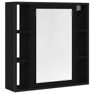 vidaXL Baderomsspeilskap svart eik 60x16x60 cm konstruert tre