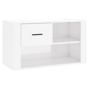 vidaXL Skoskap h&oslash;yglans hvit 80x35x45 cm konstruert tre