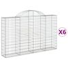 vidaXL Gabionkurver buede 6 stk 200x30x120/140 cm galvanisert jern