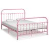 vidaXL Sengeramme rosa metall 120x200 cm