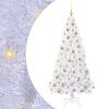 vidaXL Kunstig juletre med 300 LED med stativ Hvit 180 cm PVC og st&aring;l