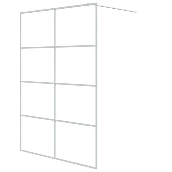 vidaXL Dusjvegg hvit 140x195 cm klart ESG-glass