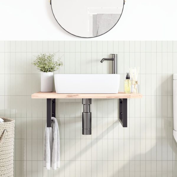 vidaXL Hyllebraketter for servant 2 stk svart rektangul&aelig;rt st&aring;l