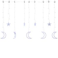 vidaXL Lysslynge stjerne og måne med fjernkontroll 138 LED blå