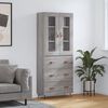 vidaXL Highboard gr&aring; sonoma 69,5x34x180 cm konstruert tre
