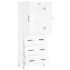 vidaXL Highboard hvit 69,5x34x180 cm konstruert tre