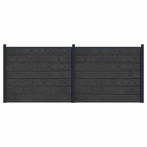 vidaXL Gjerdeplate 2 pcs WPC og Aluminium Svart