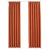 vidaXL Lystette gardiner med kroker 2 stk rust 140x175 cm