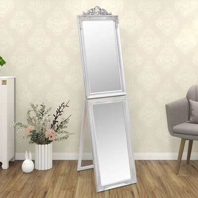 vidaXL Frittstående speil sølv 40x160 cm