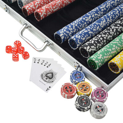 vidaXL Pokersett med 1000 laser-sjetonger aluminium