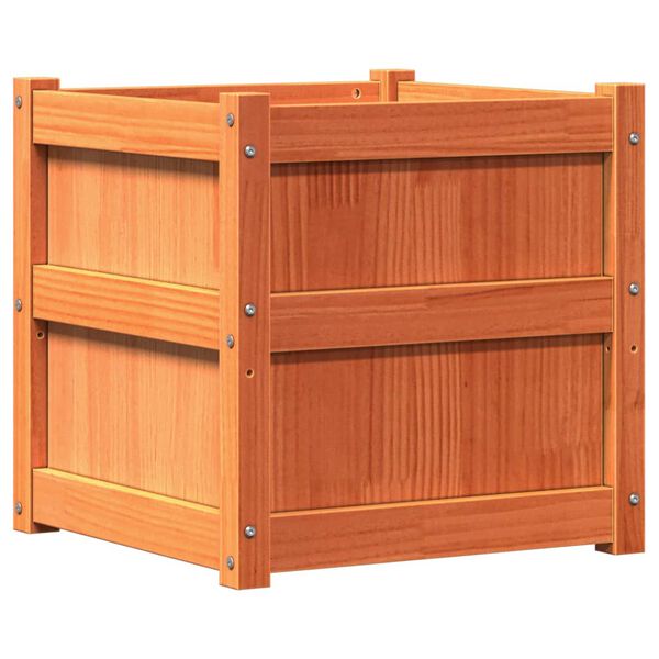 vidaXL Hageplantekasse voksbrun 50x50x50 cm heltre furu