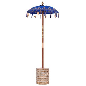vidaXL Balinesisk parasoll med base Bl&aring; 95 x 95 x 260 cm