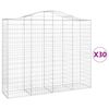 vidaXL Gabionkurver buede 30 stk 200x50x160/180 cm galvanisert jern